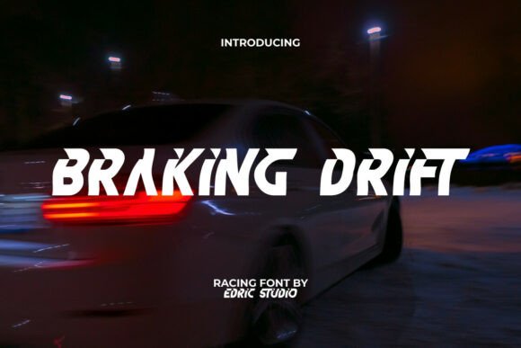 Braking Drift: A Bold Racing Display Font for Handmade Products