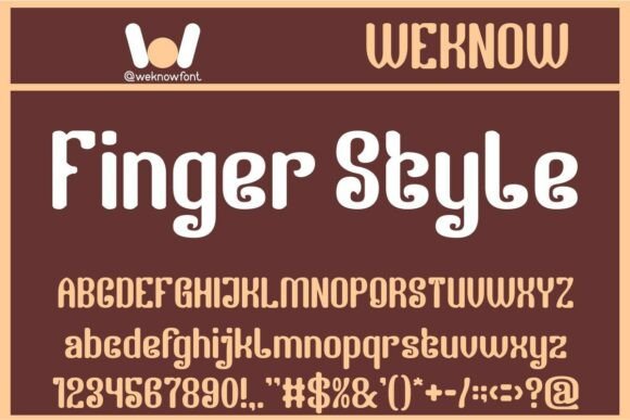 Finger Style Font for Vintage Crafts