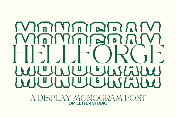 Hell Forge Stacked Monogram: A Bold Display Font for Impact